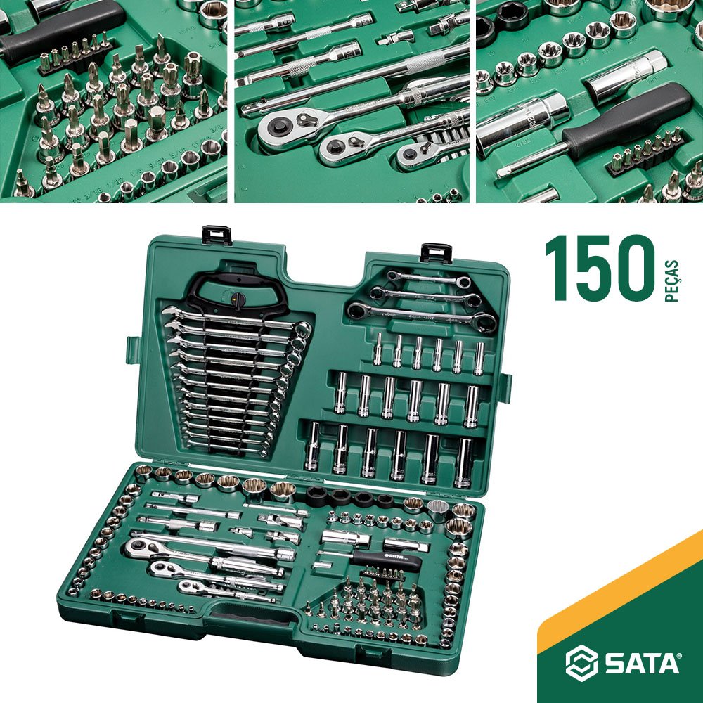 Jogo De Ferramentas Profissional 150 Pc. - SATA Brasil