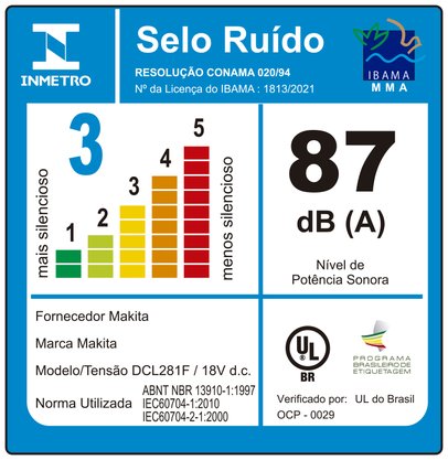 Aspirador de pó a bateria 18v dcl281frf Makita