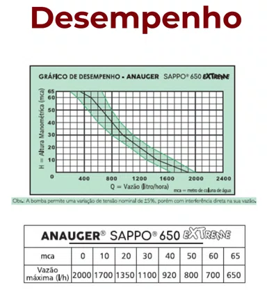 Bomba Submersa P/Poço Sappo 650 Extreme 220V Anauger