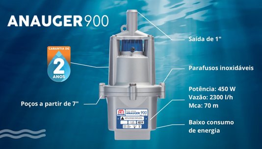 Bomba Submersa Vibratória Para Poço Anauger 900 220v