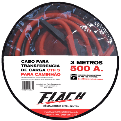 Cabo P/ Chupeta Ctf-5 500a 03mt 16mm – Flach