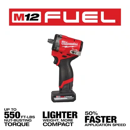 Chave de Impacto 1/2" 12V Fuel Milwaukee Completa
