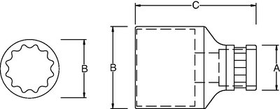Chave Soquete Estriado 22mm X 1/2 – Sata