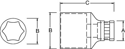 Soquete Sextavado 1/2" 21Mm Sata