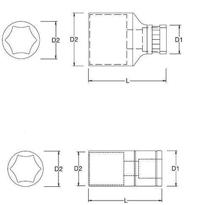 Chave Soquete Sextavado 3/4" 34 Mm Sata