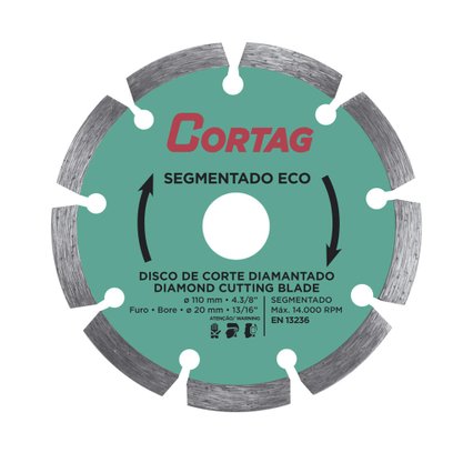 Disco Diamantado 110x20mm Segmentado Cortag
