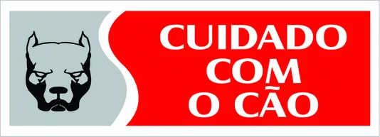 Epi placa cuidado com o Cão Vermelha 30x9cm Emplac