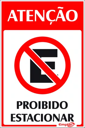 Epi placa proibido estacionar 30x20cm Emplac