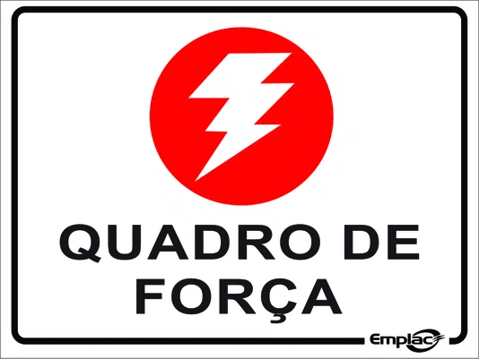Epi placa pvc quadro de força 20x15cm Emplac