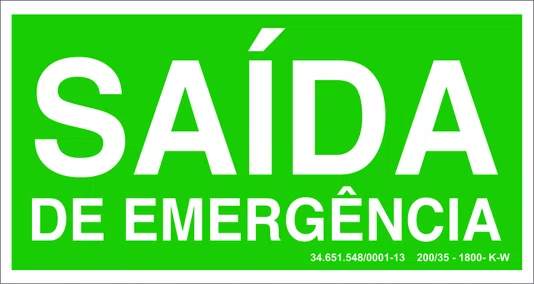 Epi placa saida de emergencia 12x24cm S22 Emplac