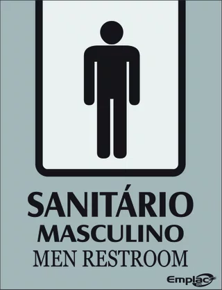 Epi placa sanitario masculino prata 20x15cm Emplac