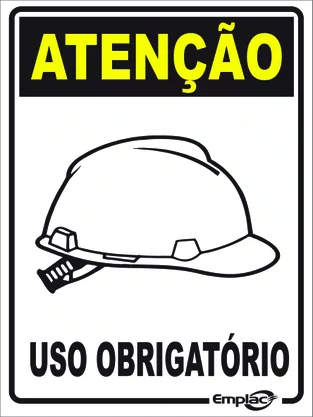 Epi placa uso obrigatorio de capacete 20x15 Emplac