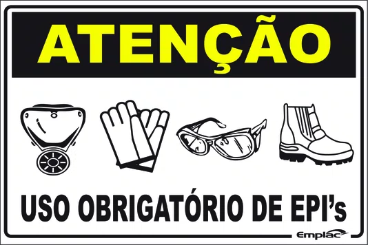 Epi placa uso Obrigatório de Epi's 30x20cm Emplac