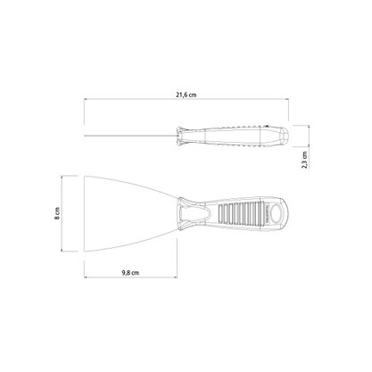 Espátula Flexível 8 cm em Aço Carbono Tramontina