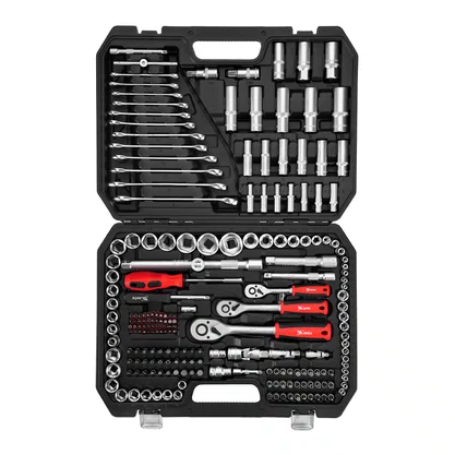Jogo de Ferramentas 216 Peças 1/4" 3/8" 1/2" – MTX