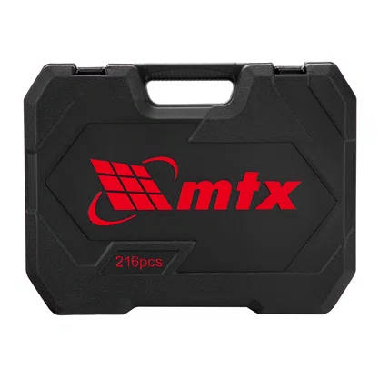 Jogo de Ferramentas 216 Peças 1/4" 3/8" 1/2" – MTX