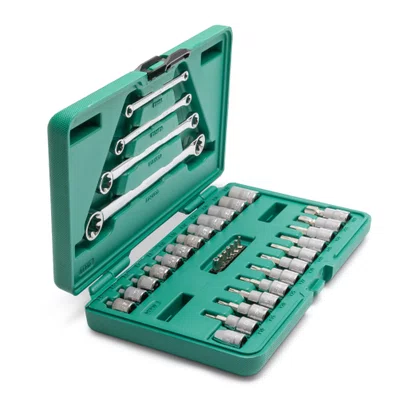 Jogo de Soquetes e Chaves E-Torx 35 Pc 1/4" e 3/8" SATA