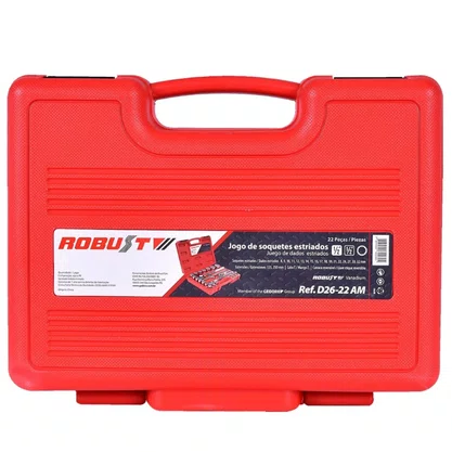 Jogo de Soquetes Estriados 1/2” 22 Peças Robust