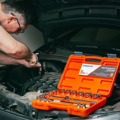 Jogo de Soquetes Estriados 1/2” 22 Peças Robust
