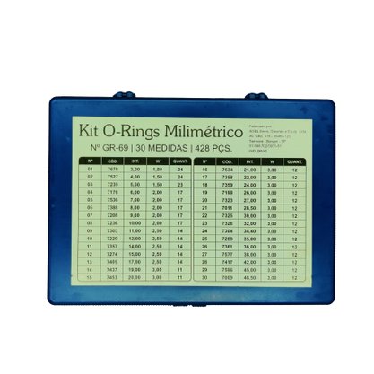 Kit O-ring Milimétrico Maleta Plástico 428pcs Agel