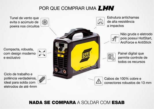 Máquina de Solda Inversora ESAB Rogue LHN 202i - 220V
