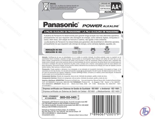 Pilha Alcalina Pequena AA com 4 Panasonic