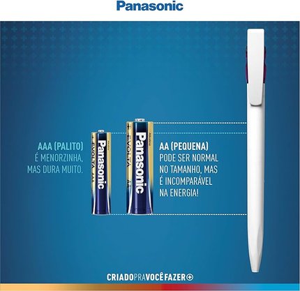 Pilha Panasonic Alcalina Premium Palito AAA 2Un