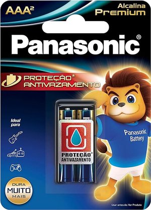Pilha Panasonic Alcalina Premium Palito AAA 2Un