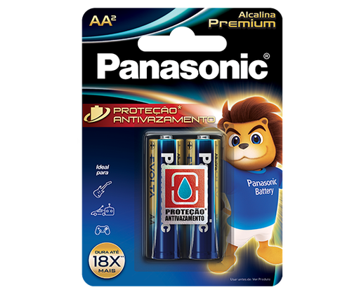 Pilha Panasonic Alcalina Premium Pequena AA 2un