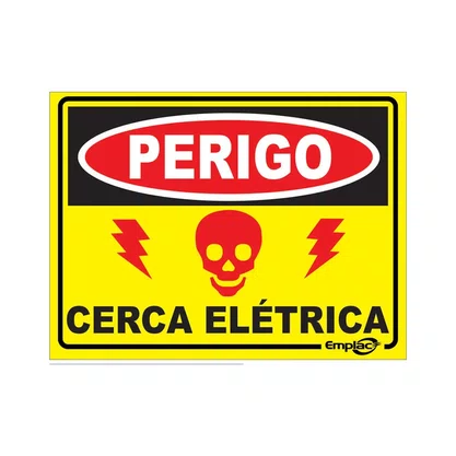 Placa Sinalizadora Cerca Elétrica 20x15cm - Emplac