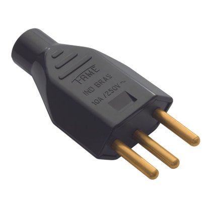 Plug Macho Elétrico 3p (2P+T) 10A 250v Fame