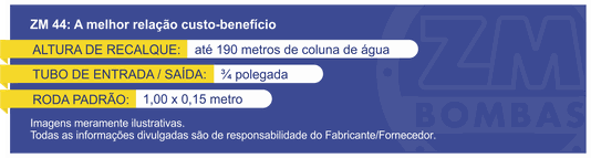 Roda D'água ZM 44 C/cavalete e Bomba ZM Bombas