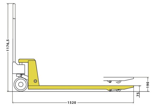 Transpallet 2 Ton x 685 Roda de nylon simples Menegotti