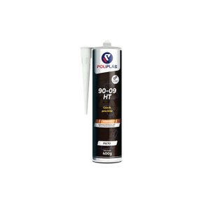 Cola Silicone Para-brisa PU Preto 400g 90-09 Poliplas