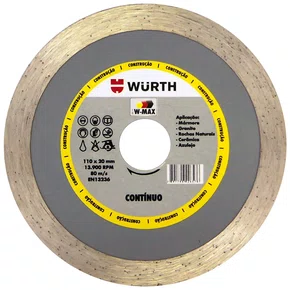 Disco Diamantado W-Max 110 x 20mm Liso Wurth