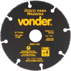 Disco de Corte para Madeira 110x20mm Vonder