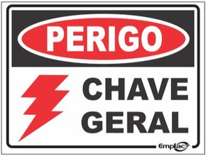 Placa Sinalizadora Chave Geral 20x15cm - Emplac