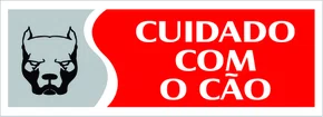 Epi placa cuidado com o Cão Vermelha 30x9cm Emplac