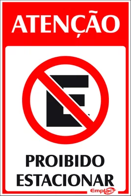 Epi placa proibido estacionar 30x20cm Emplac