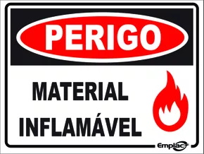 Epi placa pvc material inflamavel 20x15cm Emplac