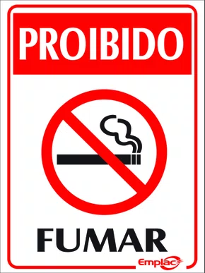 Epi placa pvc proibido fumar 20x15cm Emplac
