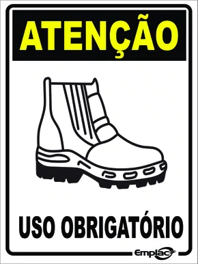 Epi placa pvc uso obrigatorio de botas 20x15cm Emplac