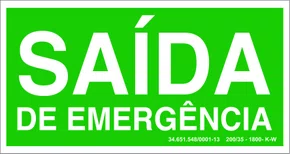 Epi placa saida de emergencia 12x24cm S22 Emplac