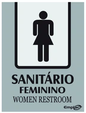 Epi placa sanitario feminino prata 20x15cm Emplac