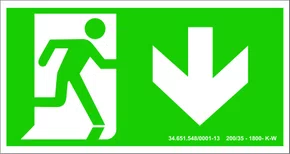 Epi placa seta para baixo 12x24cm S4 Emplac