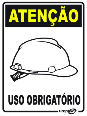 Epi placa uso obrigatorio de capacete 20x15 Emplac
