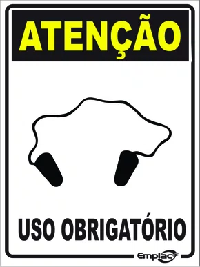 Epi placa uso obrigatorio protetor auricular 20x15 Emplac