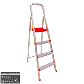 Escada domestica de alumínio 4 degraus Botafogo