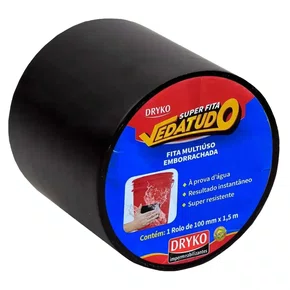 Fita vedatudo preta 10cm x 1.5 metro Dryko