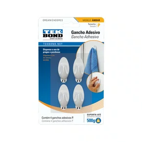 Gancho Adesivo Para Parede P Âmbar 4 un Tek Bond